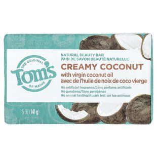 Tom's of Maine, Натуральное мыло для красоты, кремовый кокос с кокосовым маслом первого отжима, 141 г (5 унций) купить в Киеве и Украине