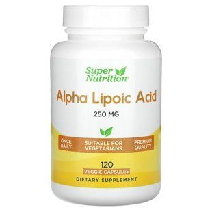Super Nutrition, Alpha Lipoic Acid, 250 mg, 120 Veggie Capsules купить в Киеве и Украине