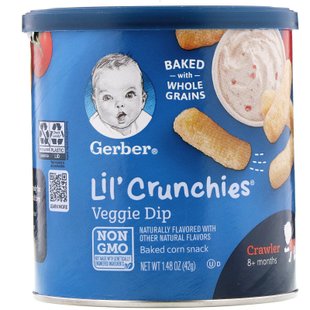 Кукурузные палочки с зеленью и овощами, Lil' Crunchies, Gerber, 42 г купить в Киеве и Украине