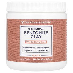 The Vitamin Shoppe, 100% Natural Bentonite Clay Soothing Beauty Facial Mask, Fragrance Free, 16 oz (454 g) купить в Киеве и Украине