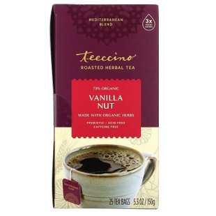 Травяной кофе вкус ваниль и орех без кофеина Teeccino (Herbal Coffee) 25 пакетов 150 г купить в Киеве и Украине