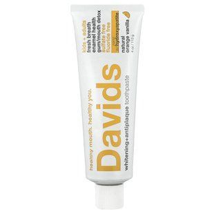 Davids, Kids + Adults Whitening + Antiplaque Toothpaste, Natural Orange Vanilla, 4 oz (113 g) купить в Киеве и Украине
