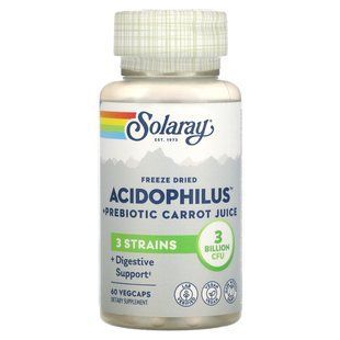 Acidophilus Probiotic and Prebiotic of Carrot Juice Solaray 60 Vegetarian Capsules