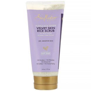 Фиолетовая рисовая вода, рисовый скраб с бархатной кожей, Purple Rice Water, Velvet Skin Rice Scrub, SheaMoisture, 177 мл купить в Киеве и Украине