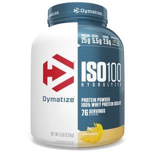 ISO100 hydrolyzed 100%-whey protein isolate, banana flavor, Dymatize Nutrition, 2.27 kg