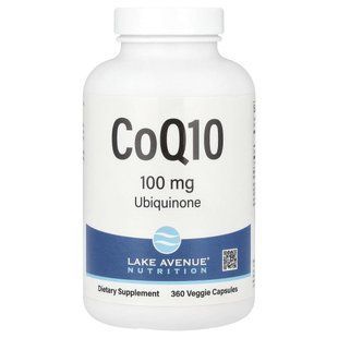 Коэнзим Q10, CoQ10, Lake Avenue Nutrition, 100 мг, 360 вегетарианских капсул купить в Киеве и Украине