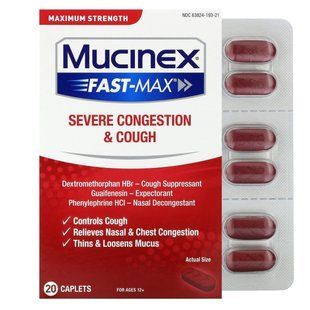 Mucinex Fast-Max, For Ages 12+, 20 Caplets купить в Киеве и Украине