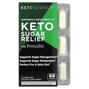Keto Science, Keto Sugar Relief with Prenulin, 60 Capsules купить в Киеве и Украине