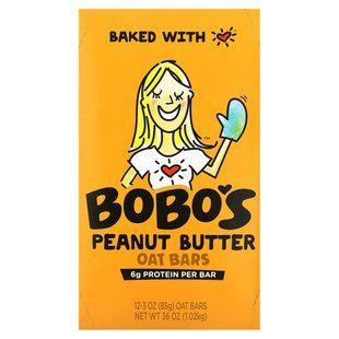 Bobo's Oat Bars, вівсяні батончики з арахісовою пастою, 12 батончиків по 85 г (3 унції)