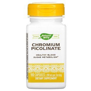 Пиколинат хрома Nature's Way (Chromium Picolinate) 200 мкг 100 капсул купить в Киеве и Украине
