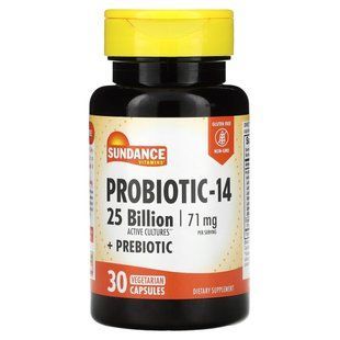Sundance Vitamins, пробіотик-14, 71 мг, 30 вегетаріанських капсул (35,5 мг в 1 капсулі)