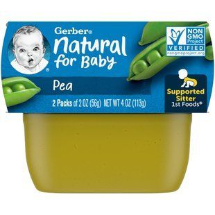 1st Foods, горох, Gerber, 2 шт в упаковці, по 56 г кожна