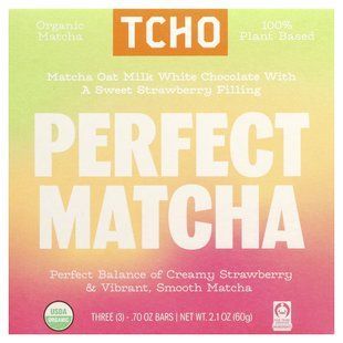 TCHO, Perfect Matcha, белый шоколад с клубничной начинкой, 3 плитки по 0,70 унции купить в Киеве и Украине