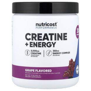 Nutricost, Performance, Creatine + Energy, Grape, 9 oz (252 g)