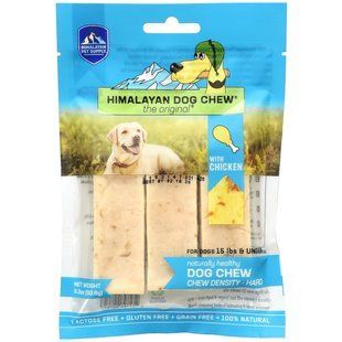 Himalayan Pet Supply, Chew Chew для гималайских собак, твердый, для собак до 15 фунтов и меньше, курица, 3,3 унции (93,6 г) купить в Киеве и Украине