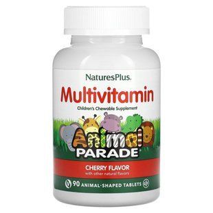 Детские жевательные мультивитамины вкус вишни Natures Plus (Source of Life Animal Parade Children's Chewable Multi-Vitamin & Mineral Supplement Cherry) 90 жевательных таблеток купить в Киеве и Украине