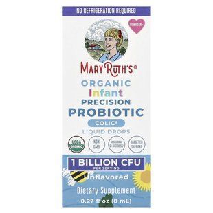 MaryRuth's, Organic Infant Precision Probiotic, рідкі капсули для новонароджених, без смакових добавок, 1 млрд КУО, 8 мл (0,27 рідк. унції)