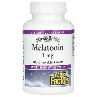 Мелатонин Natural Factors (Melatonin) 1 мг 180 жевательных таблеток купить в Киеве и Украине