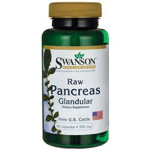 Raw pancreas gland, Swanson, 500 mg, 60 capsules