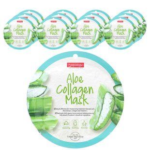 Purederm, Aloe Collagen Beauty Mask, 12 Sheets, 0.63 oz (18 g) Each купить в Киеве и Украине