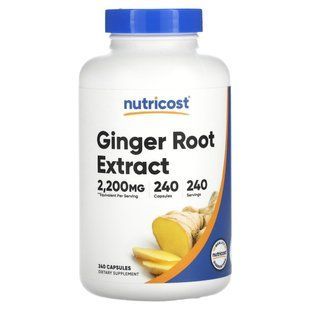 Nutricost, екстракт кореня імбиру, 2200 мг, 240 капсул