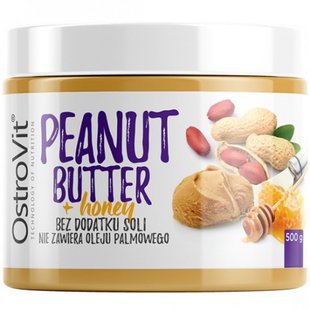 Арахисовое масло + мед, PEANUT BUTTER + HONEY, OstroVit, 500 г купить в Киеве и Украине