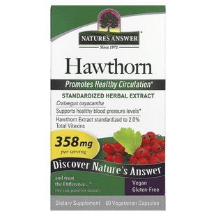 Nature's Answer, Hawthorn, 358 mg, 60 Vegetarian Capsules купить в Киеве и Украине