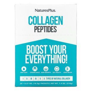 Nature's Plus, Пептиды коллагена, 20 пакетиков в стиках, 0,37 унции. (10,5 г) каждый купить в Киеве и Украине