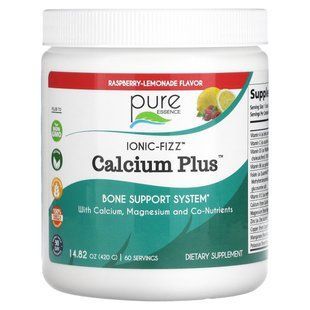 Supplement for Bone Strengthening Pure Essence (Ionic-Fizz Calcium Plus) 420 g with Raspberry Lemonade Flavor