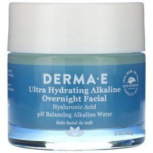 Ультра увлажняющая щелочная ночная маска для лица, Ultra Hydrating Alkaline Overnight Facial, Derma E, 56 г купить в Киеве и Украине