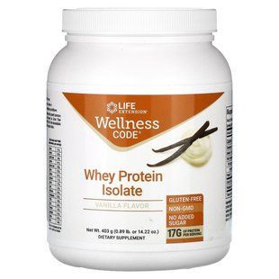 Whey Protein Isolate, Vanilla Flavor, Wellness Code, Life Extension, 403 g