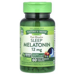 Nature's Truth, Sleep Melatonin, Natural Berry , 12 mg, 60 Fast Dissolve Tablets купить в Киеве и Украине
