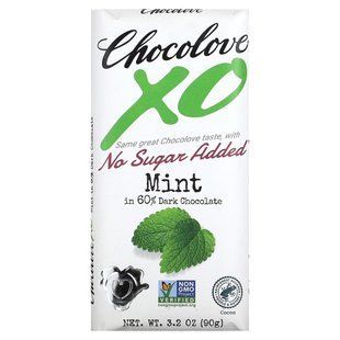 Mint in 60% Dark Chocolate Bar, Chocolove, 90 g