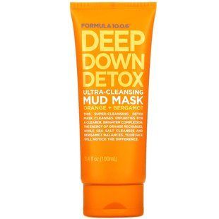 Formula 10.0.6, Deep Down Detox, ультраочищаюча грязьова маска, апельсин + бергамот, 3,4 рідкі унції (100 мл)