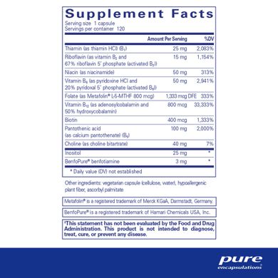 Комплекс вітамінів групи В Pure Encapsulations (PureGenomics B-Complex) 120 капсул