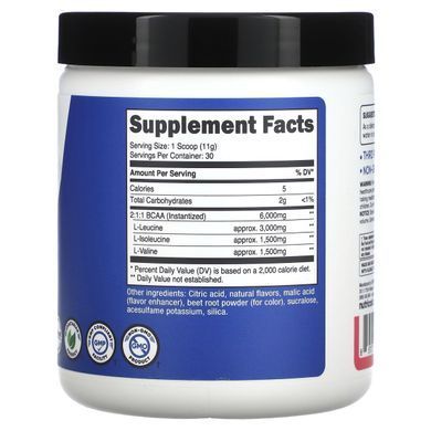 Амінокислоти BCAA Nutricost (Performance BCAA) 330 г малиновий лимонад