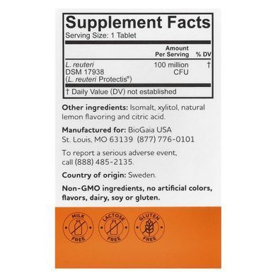 BioGaia Digestive Probiotic (ProTectis Digestive Health) 30 Chewable Tablets