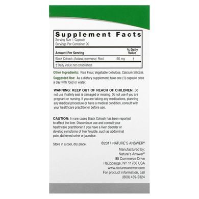 Black Cohosh Natures Answer 50 mg 90 capsules
