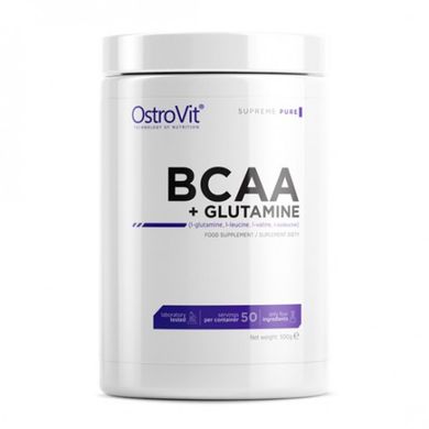 Амінокислота BCAA + глютамін, BCAA + GLUTAMINE, OstroVit, 500 г