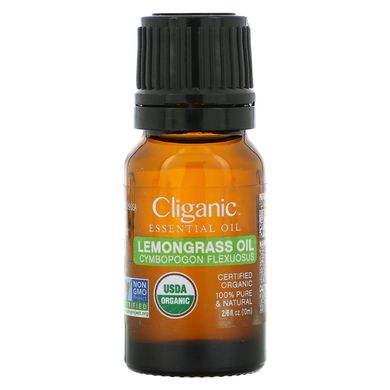 Cliganic, 100% чиста ефірна олія, олія лемонграсу, 2/6 рідких унцій (10 мл)