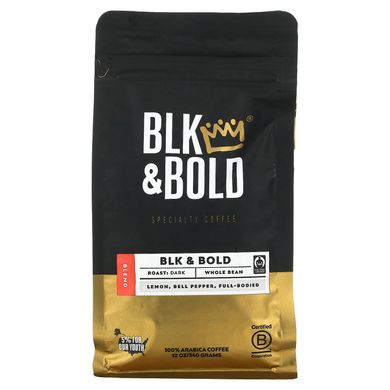BLK & Bold, Specialty Coffee, цільнозерновий, темний, чорний та жирний, 12 унцій (340 г)