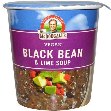Суп з чорними бобами і лаймом, Dr McDougall's, 3,4 унції (95 г)