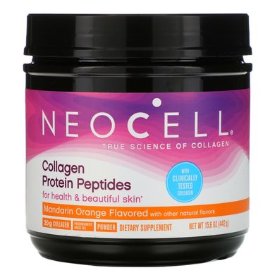 Пептиди з колагенового білка Neocell (Collagen Protein Peptides) 442 г зі смаком мандарина і апельсина