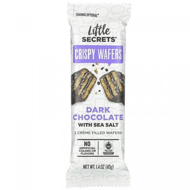 Little Secrets, Хрумкі вафлі з темного шоколаду, морська сіль, 12 пакетів, 1,4 унції (40 г) кожен