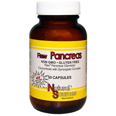Добавка для підшлункової залози Natural Sources (Raw Pancreas) 50 капсул