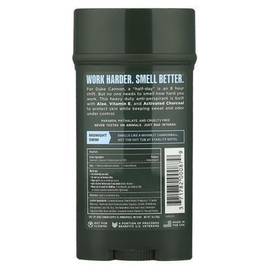 Duke Cannon Supply Co., Anti-Perspirant Deodorant, Midnight Swim, Sea Grass + Sandalwood, 3 oz (85 g)