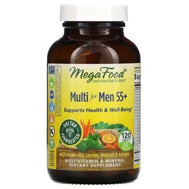 Вітаміни для чоловіків без заліза 55+ MegaFood (Multi for men) 120 таблеток