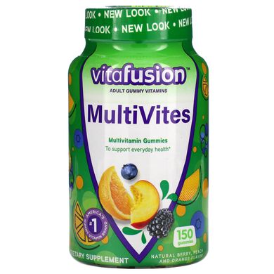 Мультивітаміни зі смаком ягід персика і апельсина VitaFusion (MultiVites Essential Multi) 150 таблеток