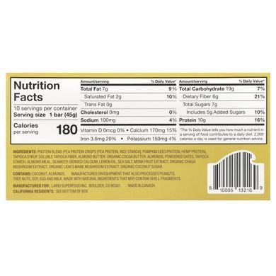 Laird Superfood, протеїновий батончик із адаптогенами, лимон і мигдаль, 10 упаковок по 45 г (1,6 унції)