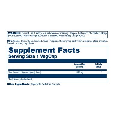 Saw Palmetto Berry 580mg - 50 vcaps Solaray